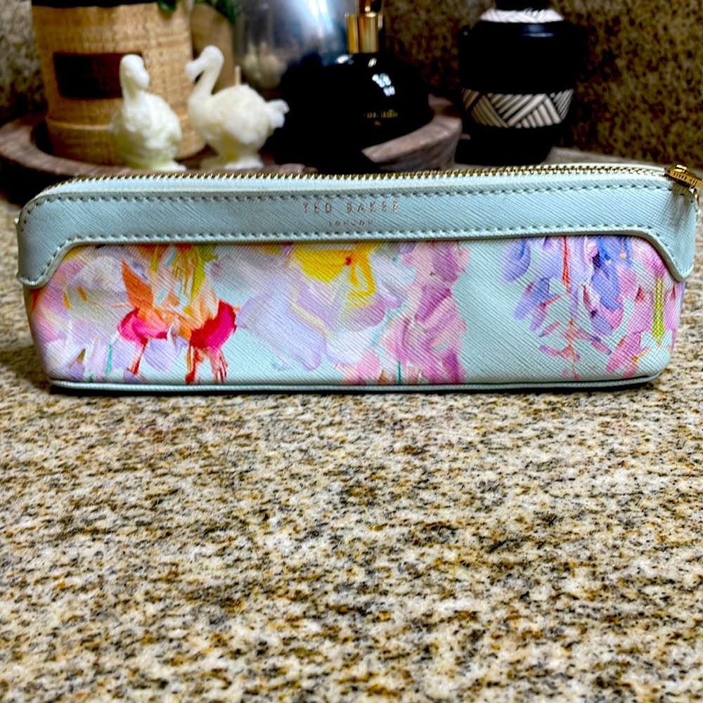 Ted Baker- blue floral small cosmetics/pencil case